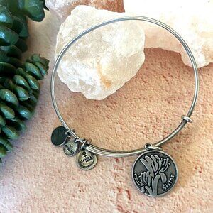 Alex and Ani 2014 Silver Sister Charm Bangle Bracelet